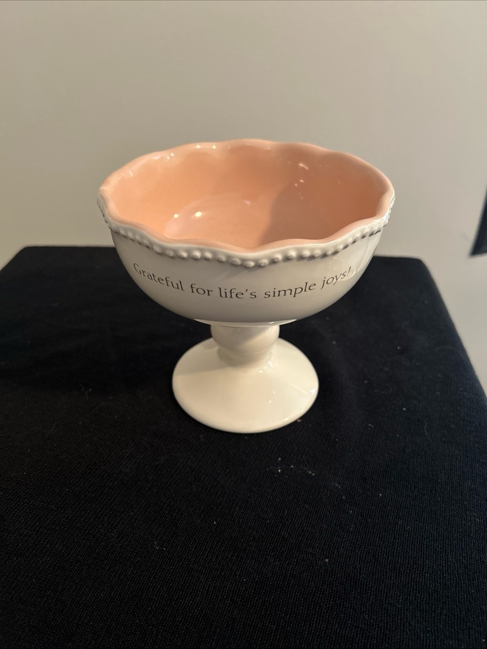 Mary and Martha Ceramic Pedestal Bowl - Grateful for Life's Simple Joys